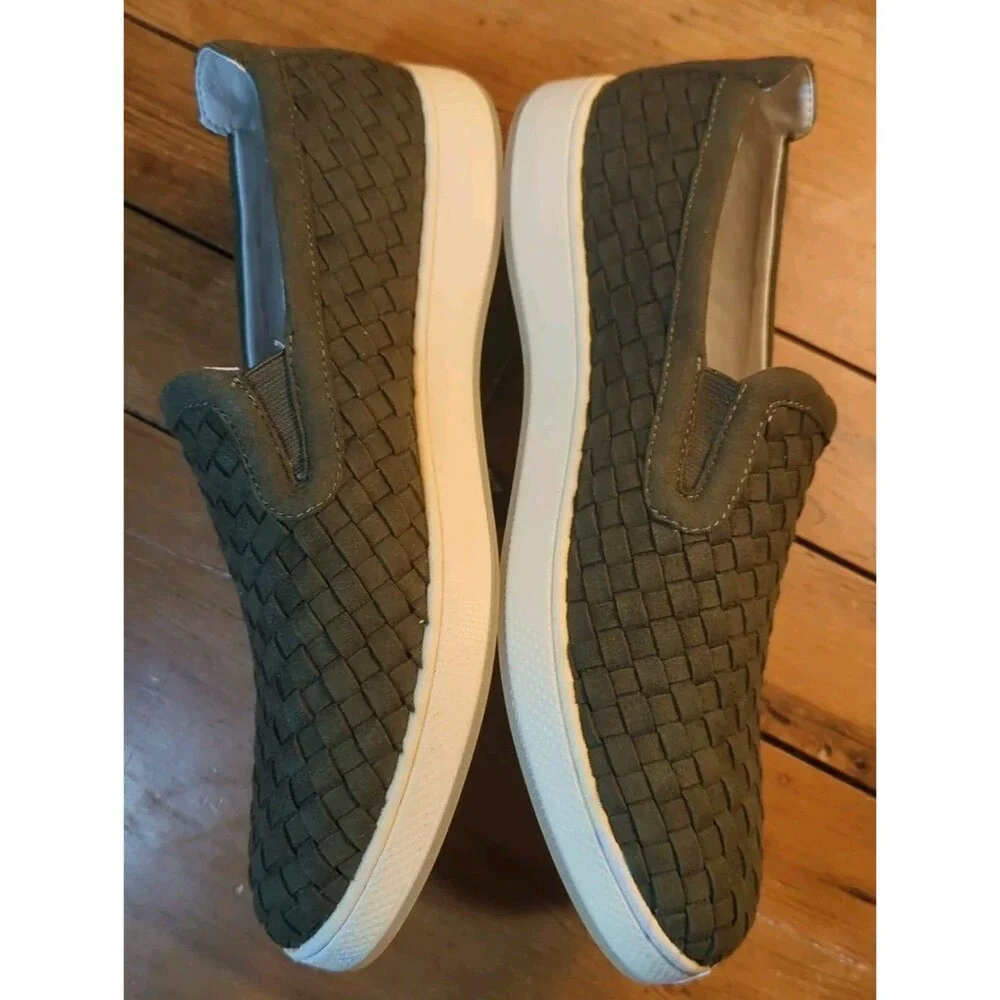 Aureus Henson Shoes 13 Men's Casual Olive Loafers Slip On Aum2028 Microfiber New
